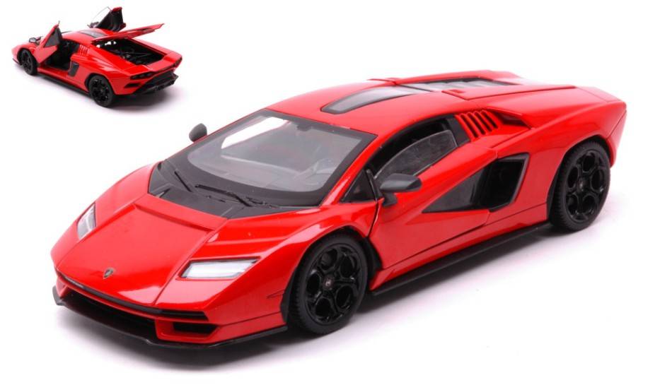 MODELLINO IN SCALA COMPATIBILE CON LAMBORGHINI COUNTACH LPI 800-4 RED 1:24 WELLY WE24114R