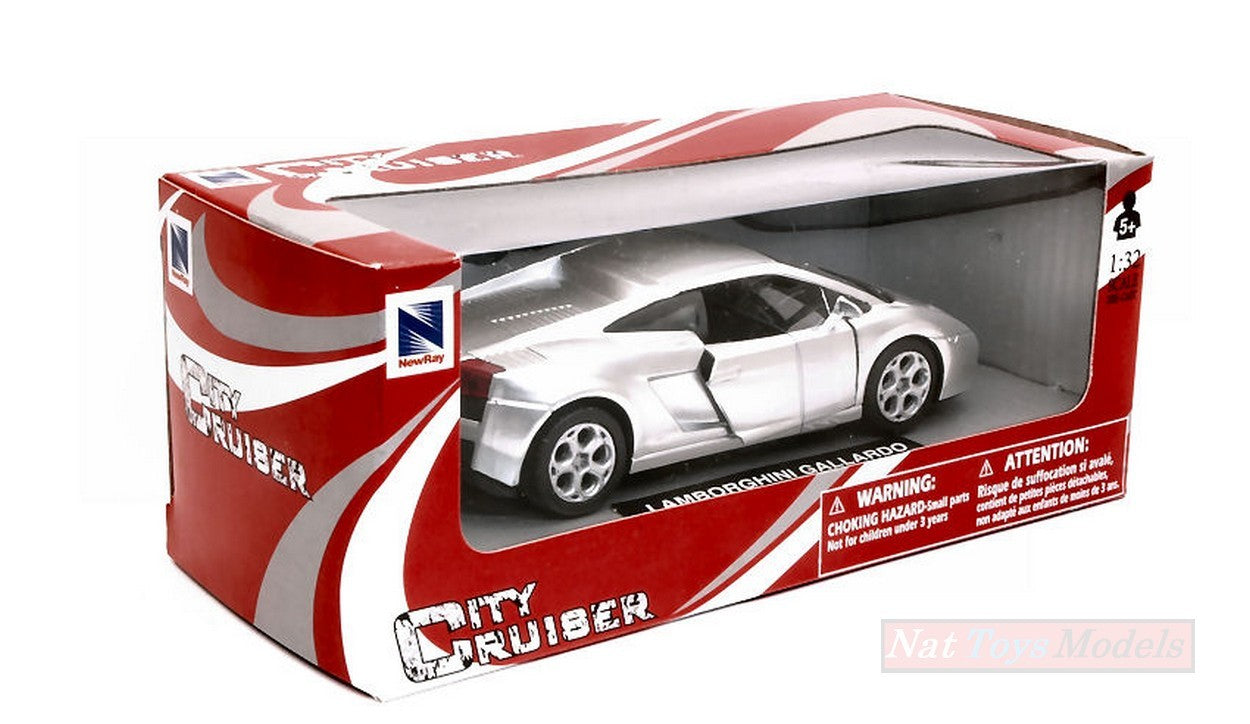 SCALE MODEL COMPATIBLE WITH LAMBORGHINI GALLARDO SILVER 1:32 NEW RAY NY51493GS