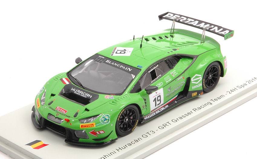 SCALE MODEL COMPATIBLE WITH LAMBORGHINI HURACAN GT3 N.19 24 H SPA 2016 PICCINI-STOLZ-BERETTA 1:43 SPARK MODEL SB286