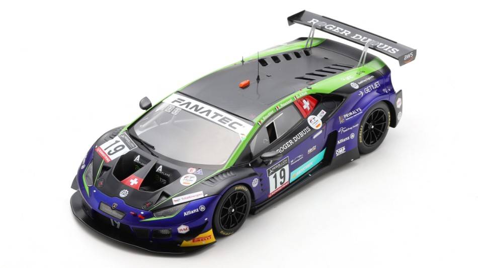 SCALE MODEL COMPATIBLE WITH LAMBORGHINI HURACAN GT3 N.19 24 H SPA 2022 ROUSSEL-ROUGIER-ALTOE 1:18 SPARK MODEL 18SB059