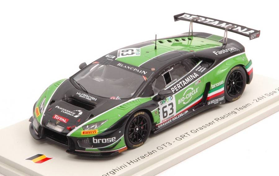 SCALE MODEL COMPATIBLE WITH LAMBORGHINI HURACAN GT3 N.63 24 H 2017 BORTOLOTTI-CALDARELLI-ENGELHA 1:43 SPARK MODEL SB297