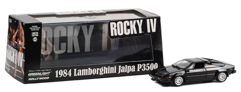 SCALE MODEL COMPATIBLE WITH LAMBORGHINI JALPA P3500 1984 "ROCKY IV" 1985 BLACK 1:43 GREENLIGHT GREEN86638