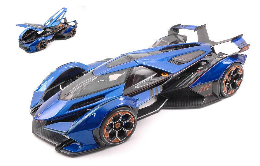 MODÈLE RÉDUIT COMPATIBLE AVEC LAMBORGHINI V12 VISION GRAN TURISMO 2021 BLEU 1:18 MAISTO MI36454B