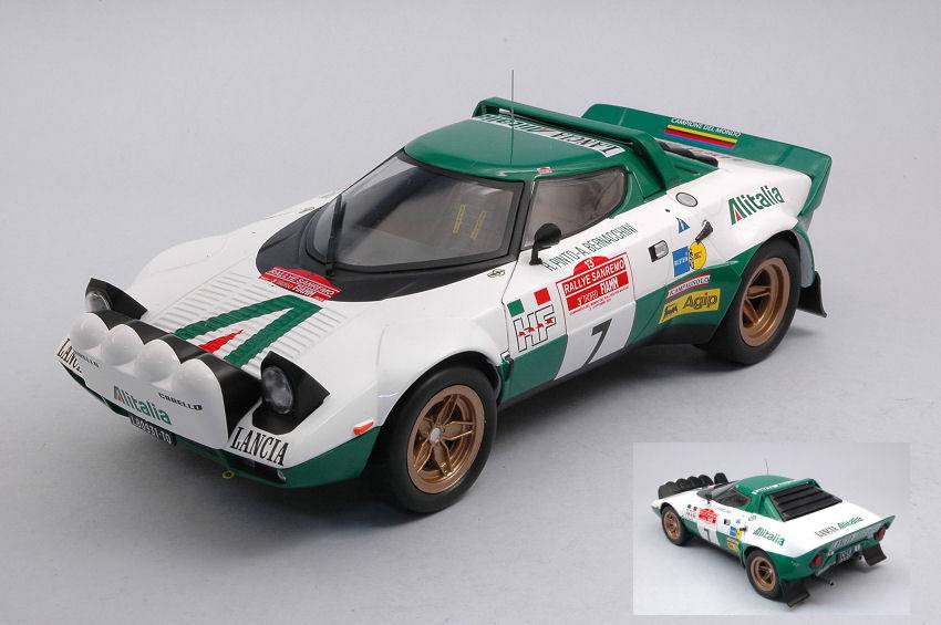 MODELLINO IN SCALA COMPATIBILE CON LANCIA STRATOS HF N.7 RALLY SAN REMO 1975 PINTO-BERNACCHINI 1:18 IXO MODEL 18RMC061C