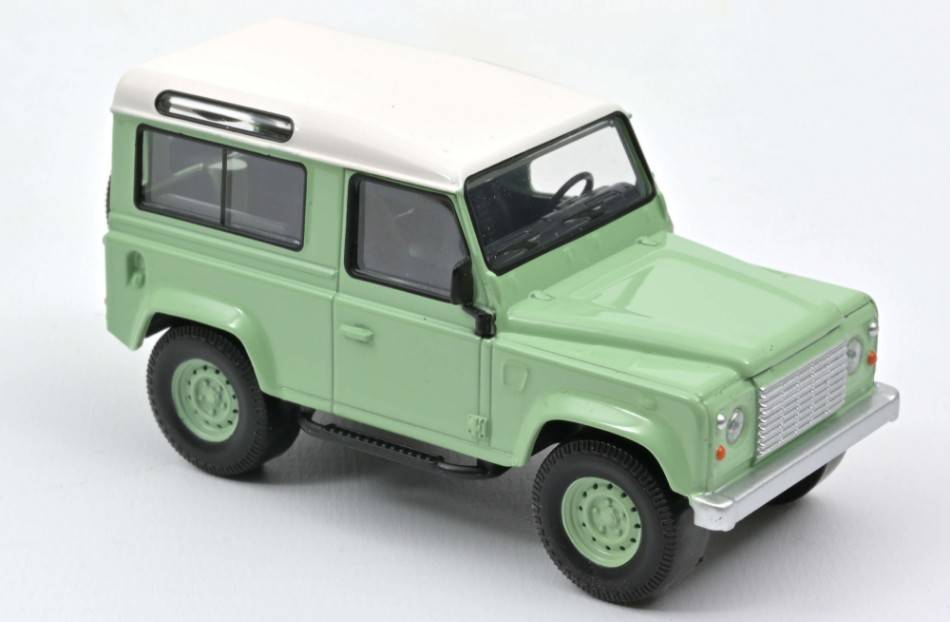 MODELLINO IN SCALA COMPATIBILE CON LAND ROVER DEFENDER 1995 GREEN & WHITE 1:43 NOREV NV845106