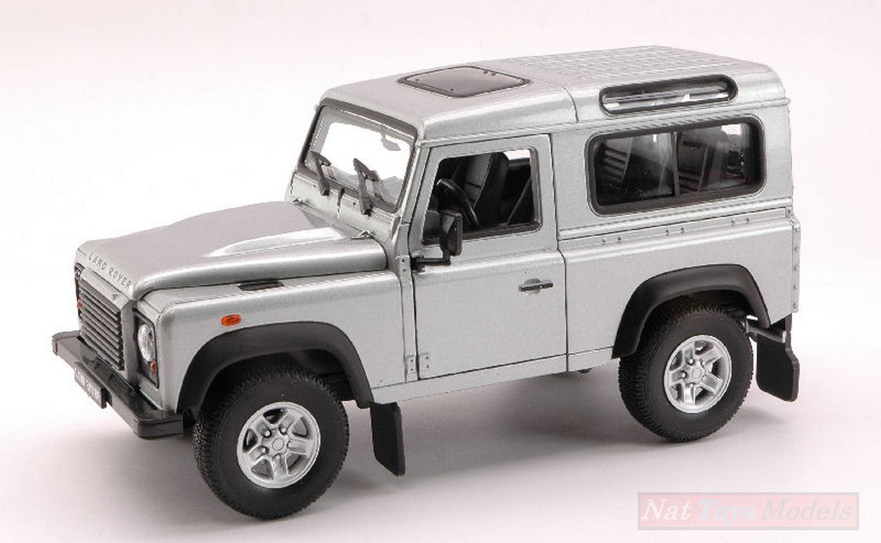 SCALE MODEL COMPATIBLE WITH LAND ROVER DEFENDER 90 1984 SILVER 1:24 WELLY WE2092S