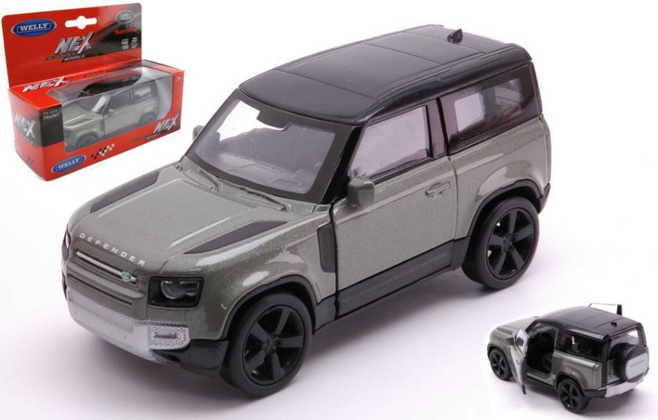 SCALE MODEL COMPATIBLE WITH LAND ROVER DEFENDER METALLIC GREEN W/BLACK ROOF cm11 WELLY WE43801W