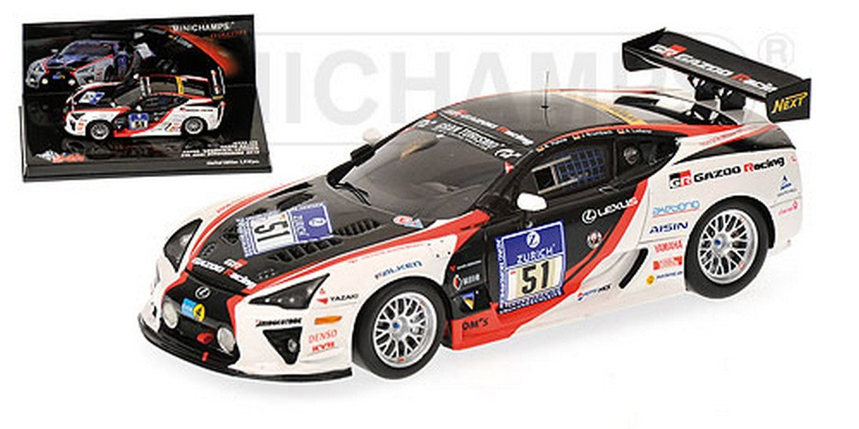 MODELE REDUIT COMPATIBLE AVEC LEXUS N.51 NURBURGRING 2010 1:43 MINICHAMPS PM437101651