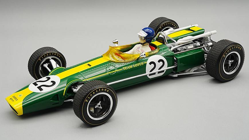 SCALE MODEL COMPATIBLE WITH LOTUS 43 SCUDERIA TEAM LOTUS MONZA GP 1966 JIM CLARK W/DRIVER 1:18 TECNOMODEL TMD18188BD