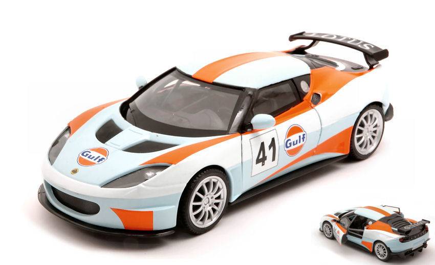 MODÈLE RÉDUIT COMPATIBLE AVEC LOTUS EVORA GT4 N.41 GULF 1:24 MOTORMAX MTM79660