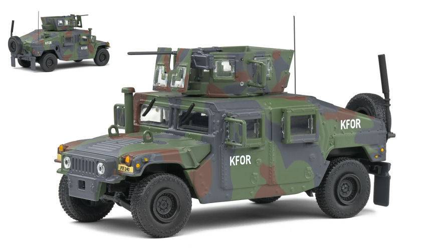 MODELLINO IN SCALA COMPATIBILE CON M1115 HUMVEE KFOR GREEN CAMOUFLAGE 1983 1:48 SOLIDO SL4800104