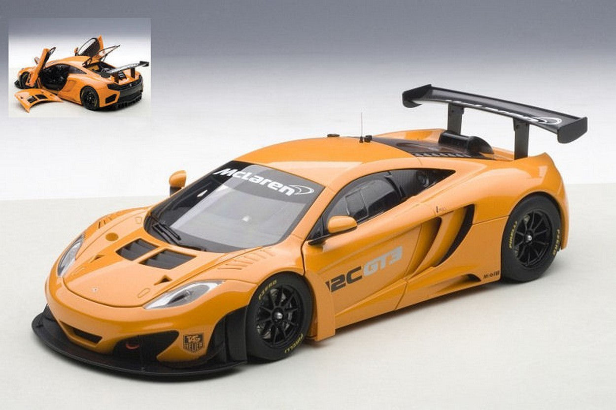 MODELLINO IN SCALA COMPATIBILE CON MC LAREN 12C GT3 PRESENTATION CAR ARANCIO 1:18 AUTOART AA81340