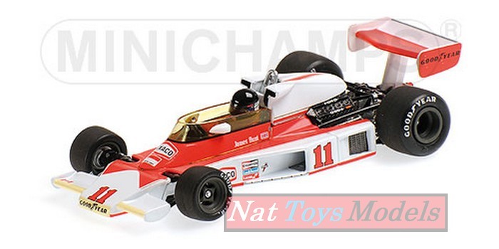 MODELLINO IN SCALA COMPATIBILE CON MC LAREN FORD M23 J.HUNT 1976 N.11 WORLD CHAMPION 1:43 MINICHAMPS PM436760011