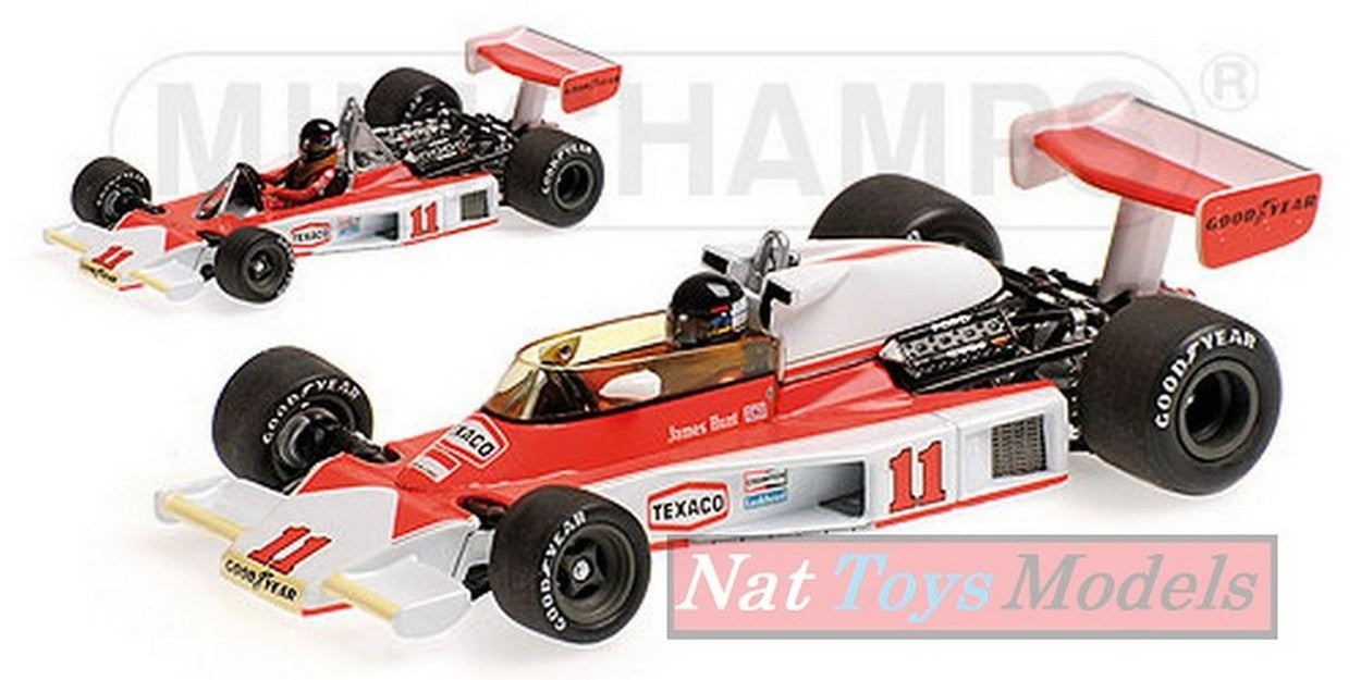 MODELLINO IN SCALA COMPATIBILE CON MC LAREN FORD M23 J.HUNT 1976 WORLD CHAMPION 1:43 MINICHAMPS PM530764321