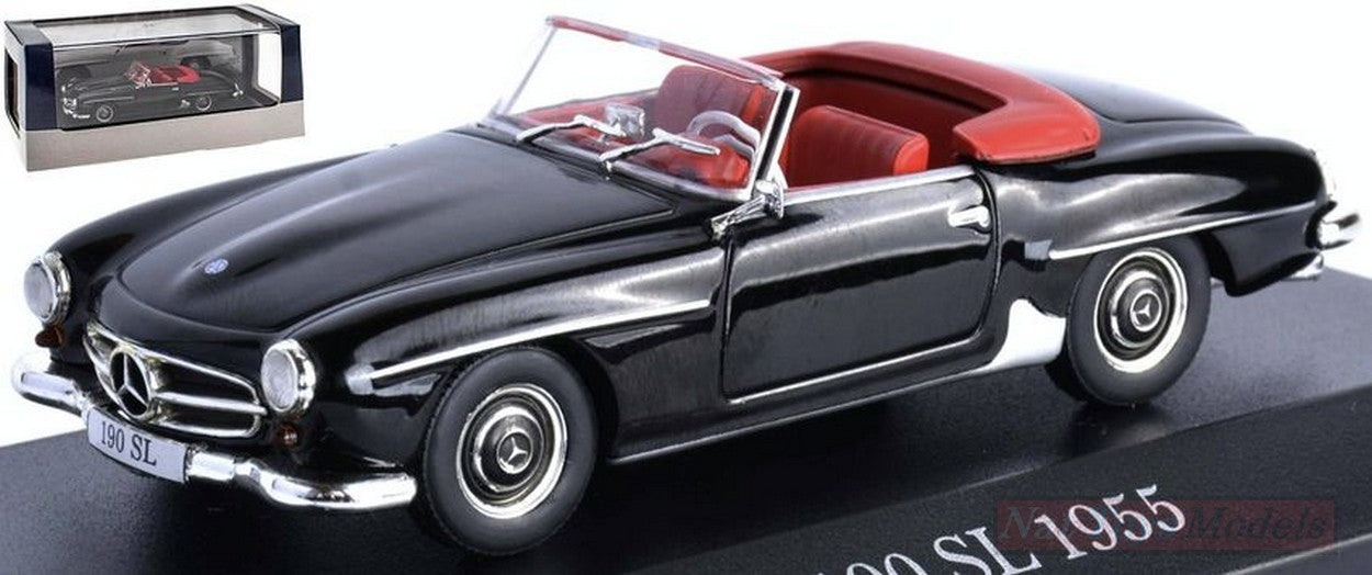 SCALE MODEL COMPATIBLE WITH MERCEDES 190 SL CABRIOLET 1955 BLACK 1:43 PUBLISHING 7905001