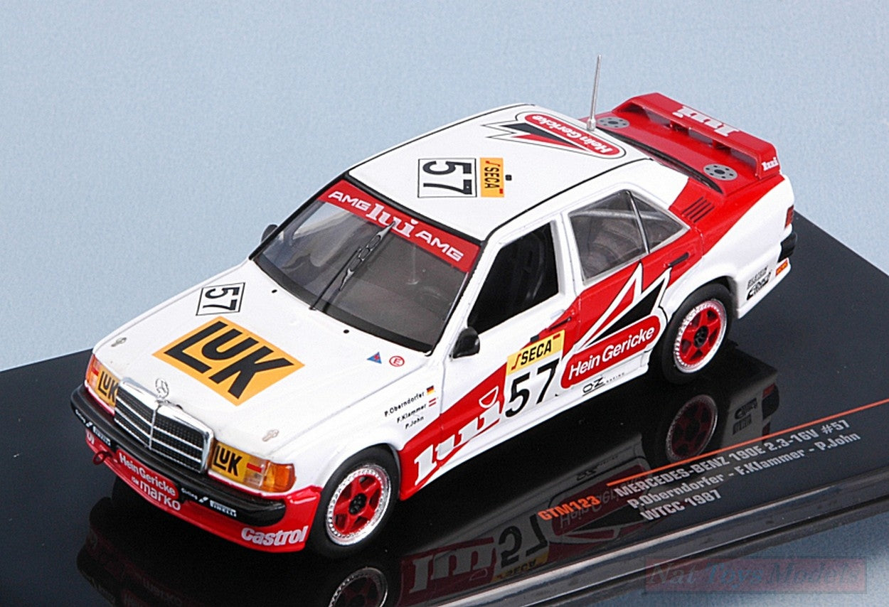 SCALE MODEL COMPATIBLE WITH MERCEDES 190E 2.3-16V, N.57 WTCC 1987 OBERNDORFER-KLAMMER-JOHN 1:43 IXO MODEL GTM123