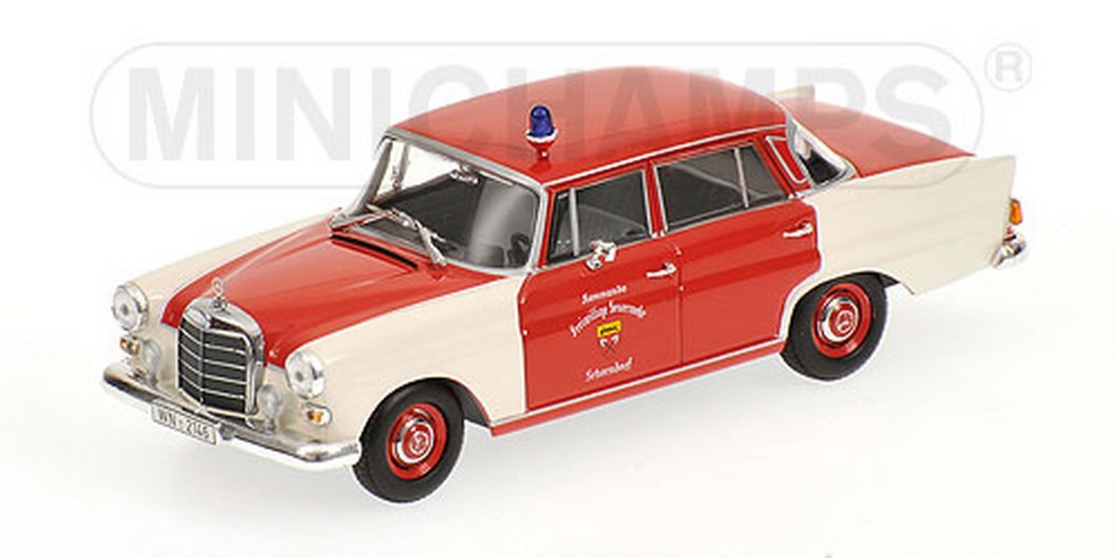 SCALE MODEL COMPATIBLE WITH MERCEDES 200 FIREFIGHTERS SCHRNDORF 1965 1:43 MINICHAMPS PM400037290