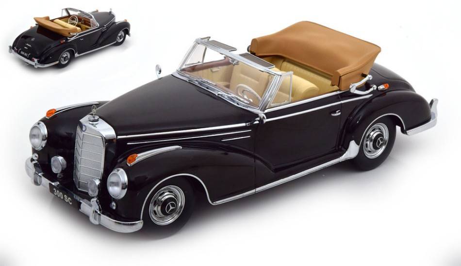 SCALE MODEL COMPATIBLE WITH MERCEDES 300 SC W188 CONVERTIBLE 1957 BLACK 1:18 KK SCALE KKDC180941