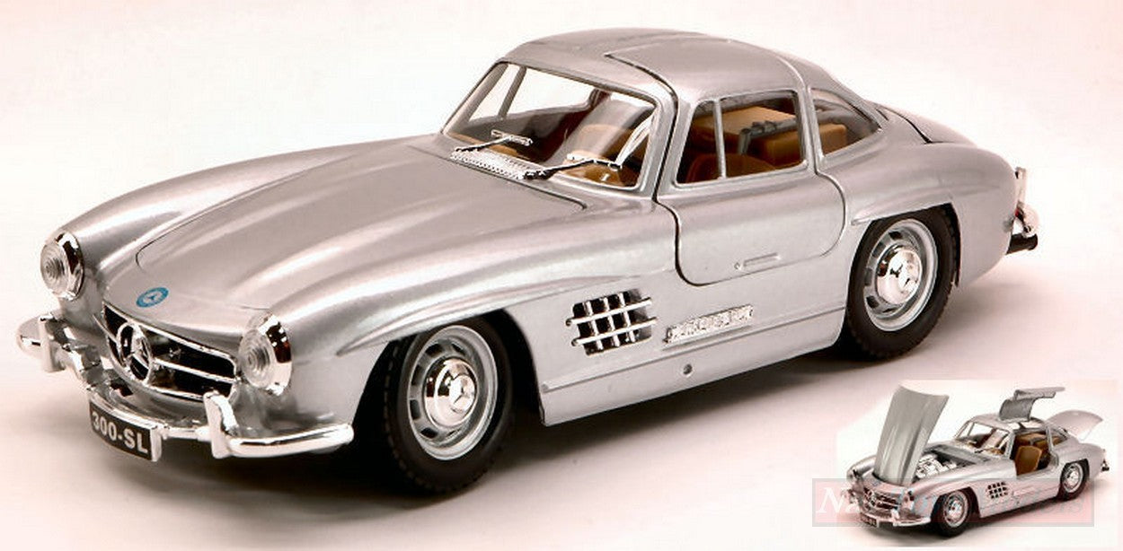 SCALE MODEL COMPATIBLE WITH MERCEDES 300 SL 1954 SILVER 1:24 BURAGO BU22023S