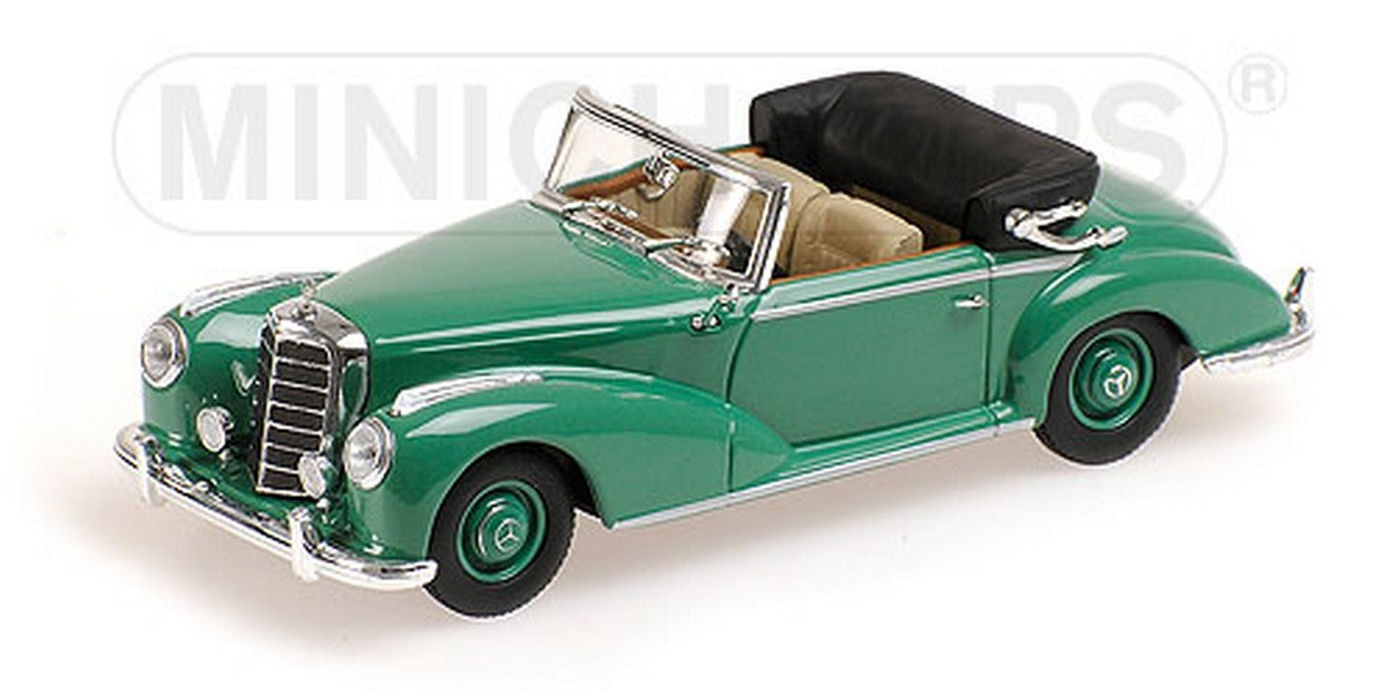 MODELLINO IN SCALA COMPATIBILE CON MERCEDES 300S CABRIOLET W188 1954 GREEN 1:43 MINICHAMPS PM430032335