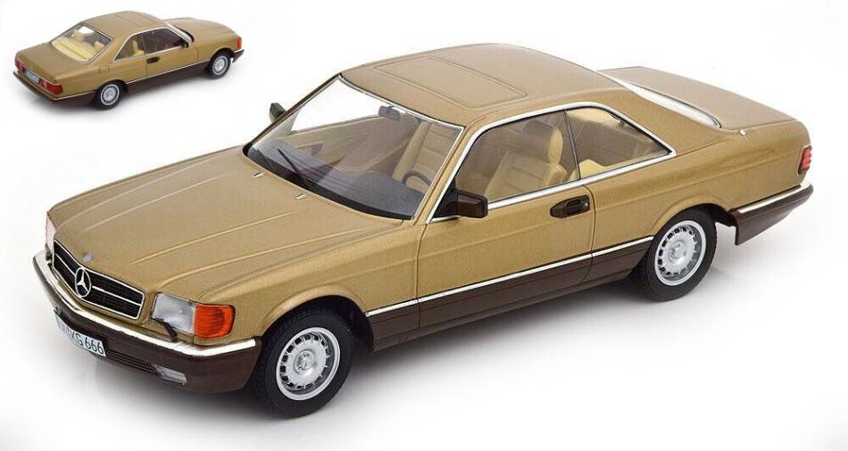 MODELLINO IN SCALA COMPATIBILE CON MERCEDES 500 SEC C126 1987 GOLD METALLIC 1:18 KK SCALE KKDC180335