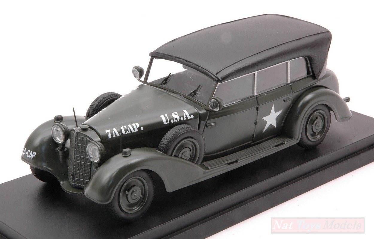 SCALE MODEL COMPATIBLE WITH MERCEDES 770 W USA ARMY 1945 W/CLOSED ROOF 1:43 RIO RI4623
