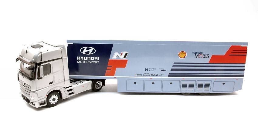 MODELLINO IN SCALA COMPATIBILE CON MERCEDES ACTROS MP4 HYUNDAI MOTORSPORT 2019WRC TRANSPORT 1:43 IXO MODEL TTR019