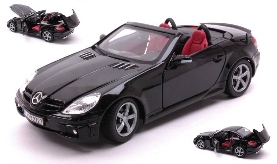 SCALE MODEL COMPATIBLE WITH MERCEDES BENZ SLK55 AMG 2002 BLACK 1:18 MOTORMAX MTM73162BK