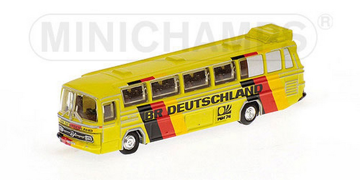 SCALE MODEL COMPATIBLE WITH MERCEDES BUS O302 FOOTBALL WORLD CUP 1974 BR 1:160 MINICHAMPS PM169035180