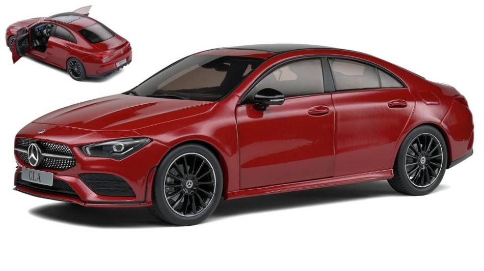 SCALE MODEL COMPATIBLE WITH MERCEDES CLA C118 COUPE AMG LINE 2019 RED PATAGONIA 1:18 SOLID SL1803104