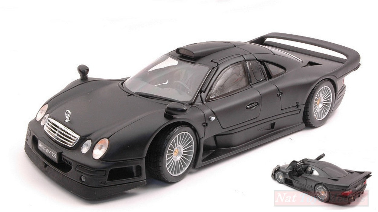 MODELLINO IN SCALA COMPATIBILE CON MERCEDES CLK GTR STREET VERSION MATT BLACK 1:18 MAISTO MI31849
