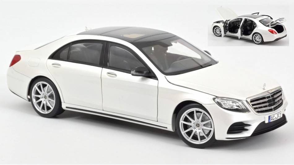 MODELLINO IN SCALA COMPATIBILE CON MERCEDES S-CLASS AMG LINE 2018 WHITE METALLIC 1:18 NOREV NV183792