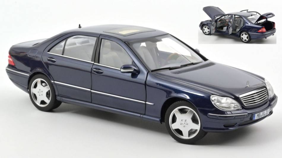 SCALE MODEL COMPATIBLE WITH MERCEDES S55 AMG 2000 BLUE METALLIC 1:18 NOREV NV183817