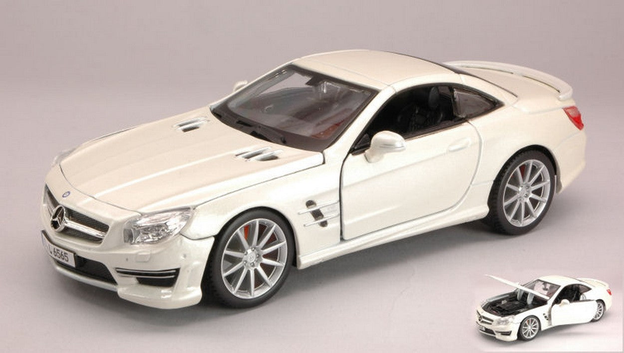 SCALE MODEL COMPATIBLE WITH MERCEDES SL 65 AMG 2009 WHITE 1:24 BURAGO BU21066W