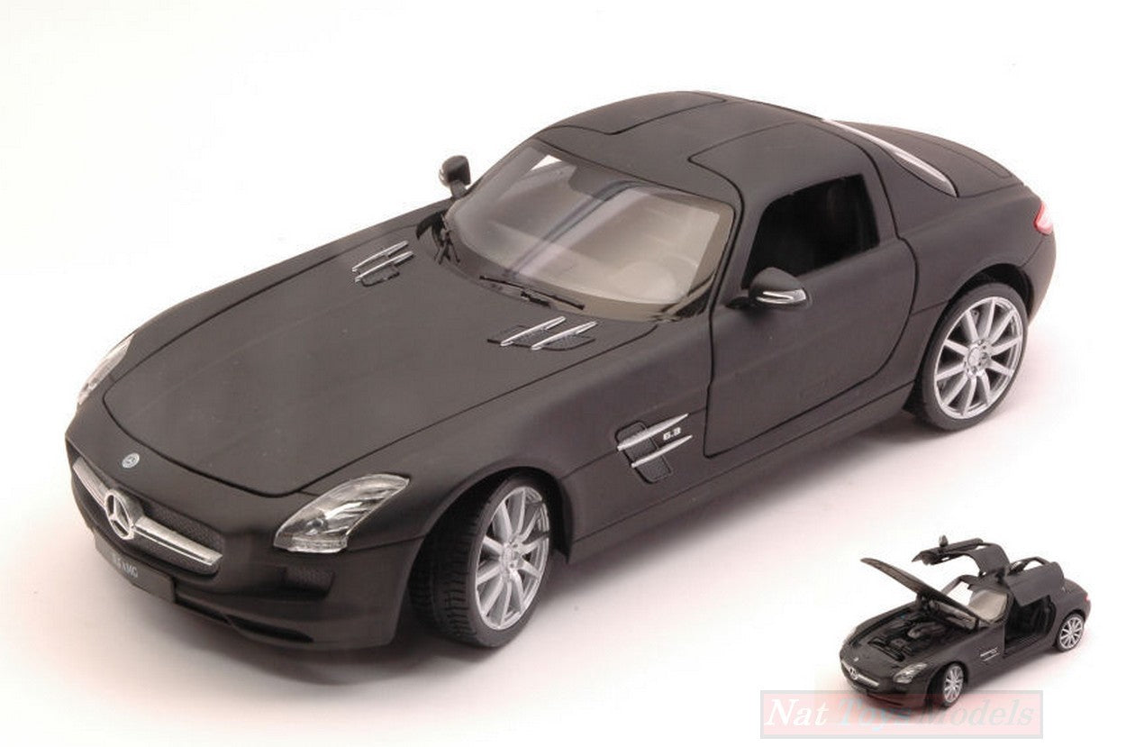 SCALE MODEL COMPATIBLE WITH MERCEDES SLS AMG (C197) MATT BLACK 1:24 WELLY WE24025MBK