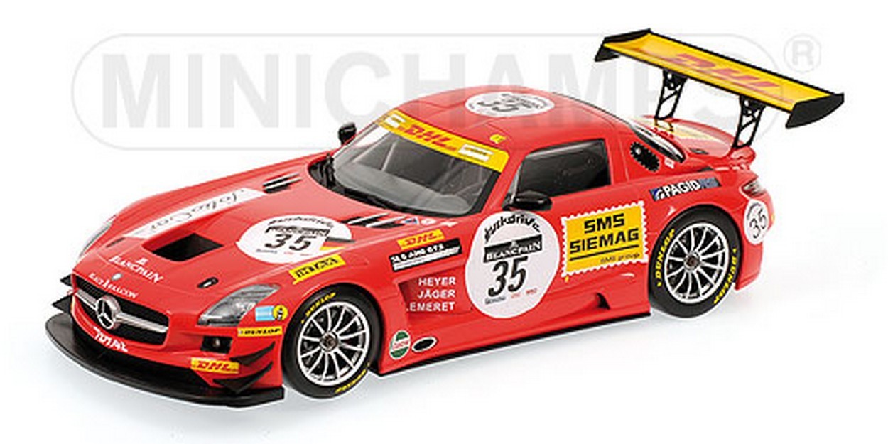 SCALE MODEL COMPATIBLE WITH MERCEDES SLS AMG GT3 N.35 24 H SPA 2011 HEYER-JAGER-LEMERET 1:18 MINICHAMPS PM151113135