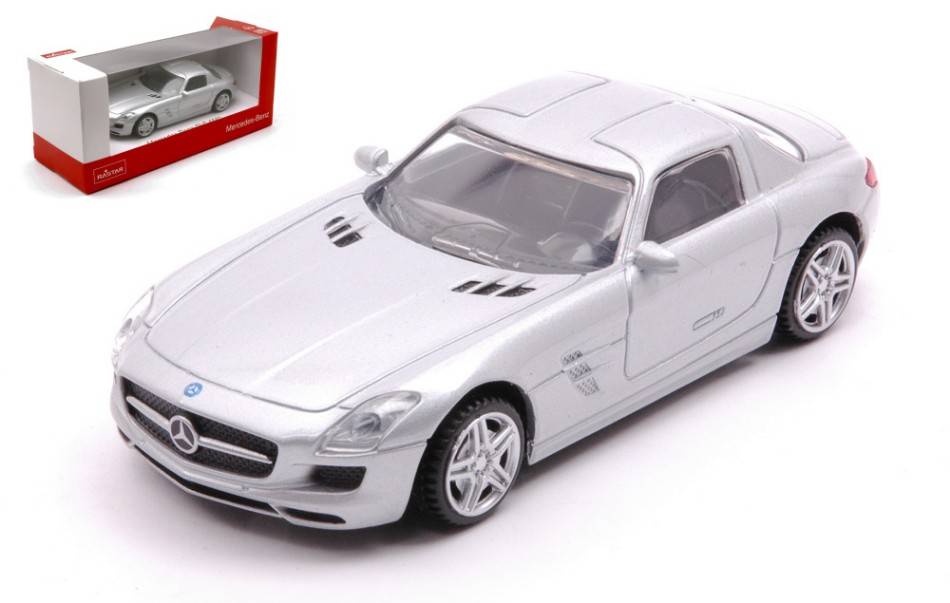 MODELLINO IN SCALA COMPATIBILE CON MERCEDES SLS AMG SILVER 1:43 RASTAR RAT58100S