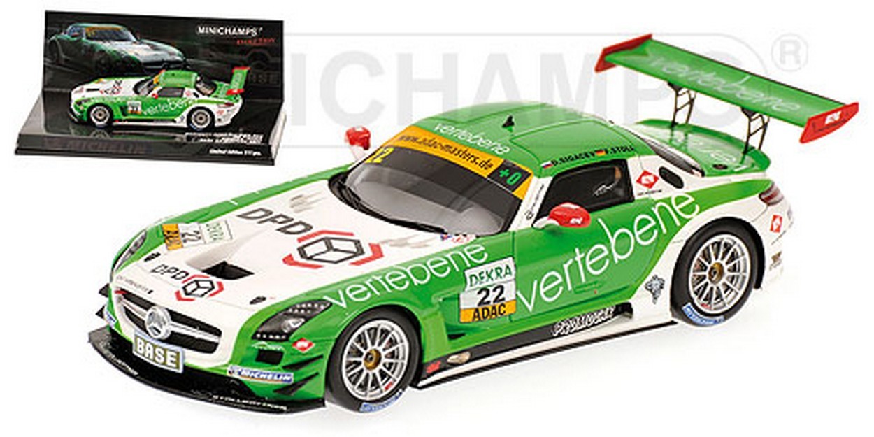 MODELE REDUIT COMPATIBLE AVEC MERCEDES SLS GT3 N.22 ADAC 2011 1:43 MINICHAMPS PM437110302