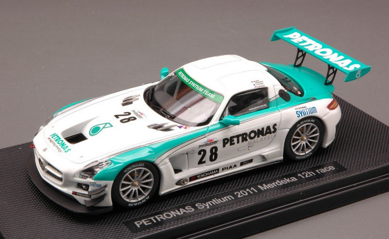 MODELE REDUIT COMPATIBLE AVEC MERCEDES SLS GT3 N.28 MERDEKA 2012 MOH-KATAOKA-LESTER-RITCHIE 1:43 EBBRO EB44841