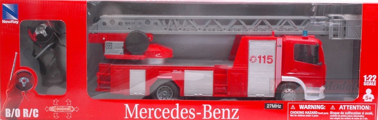 SCALE MODEL COMPATIBLE WITH MERCEDES FIRE DEPARTMENT RADIO CONTROL 1:22 NEW RAY NY88133