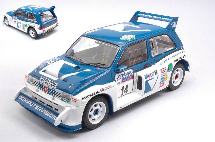MODELLINO IN SCALA COMPATIBILE CON MG METRO 6R4 N.14 RAC RALLY 1986 LLEWELLIN/SHORT 1:18 IXO MODEL 18RMC068C.20