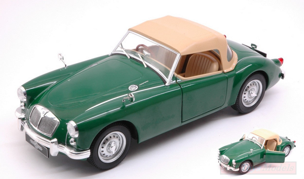 MODELLINO IN SCALA COMPATIBILE CON MGA MKI TWIN CAM CLOSED 1959 GREEN 1:18 TRIPLE 9 T9-1800165