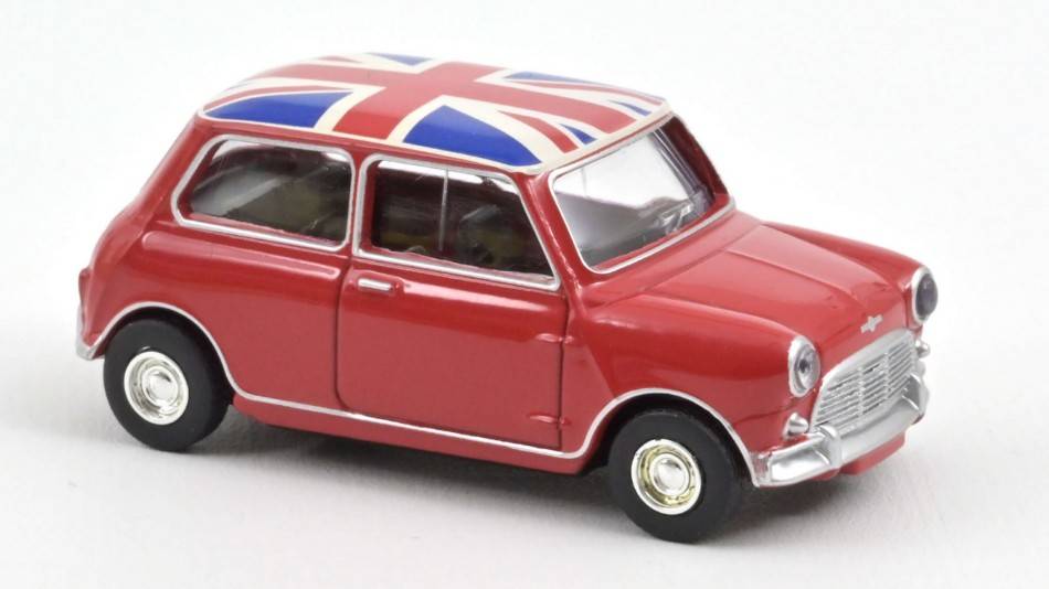 SCALE MODEL COMPATIBLE WITH MINI COOPER S 1964 TARTAN RED WITH FLAG ON ROOF 1:54 NOREV NV310521