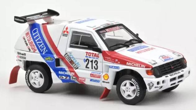 SCALE MODEL COMPATIBLE WITH MITSUBISHI PAJERO N.213 DAKAR RALLY 1992 K.SHINOZUKA 1:43 NOREV NV800163