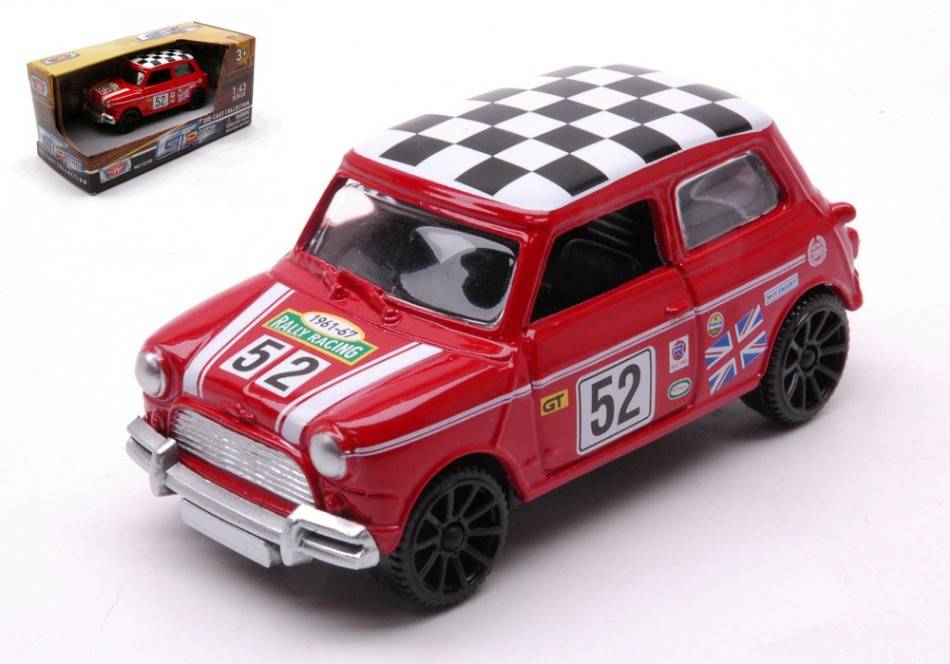 SCALE MODEL COMPATIBLE WITH MORRIS MINI COOPER N.52 1961-67 GT RACING RED 1:43 MOTORMAX MTM79414
