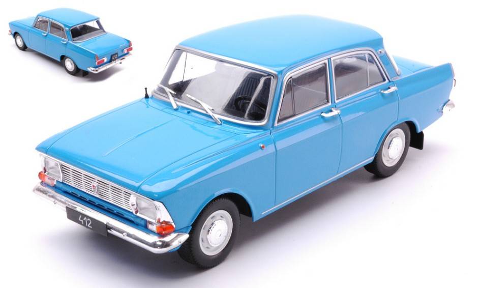 SCALE MODEL COMPATIBLE WITH MOSKWITSCH 412 1970 LIGHT BLUE 1:24 WHITEBOX WB124196
