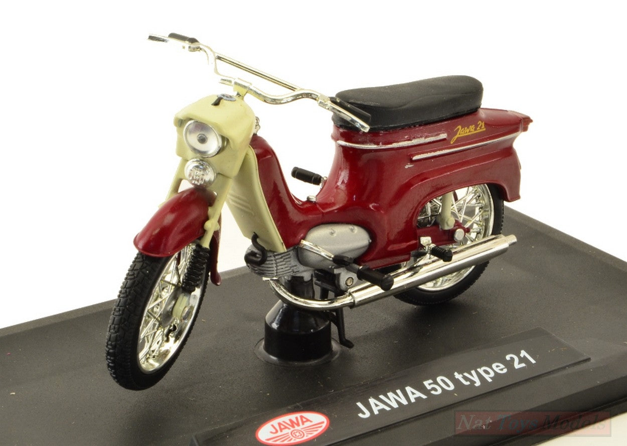 MODÈLE RÉDUIT COMPATIBLE AVEC MOTO JAWA PIONYR TYP 21 1967 TMAVE CERVENA 1:18 ABREX ABM011