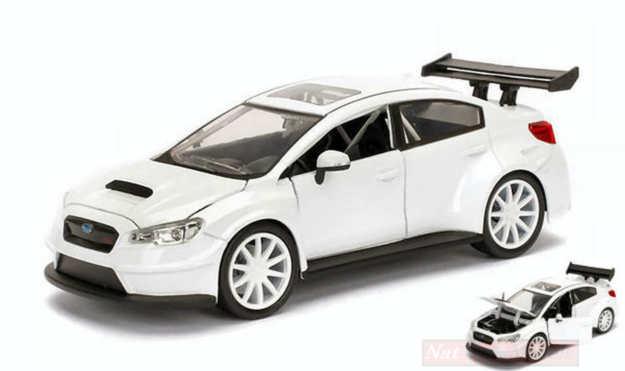 SCALE MODEL COMPATIBLE WITH MR.LITTLE NOBODY S SUBARU WRX STi FAST & FURIOUS 8 WHITE 1:24 JADA TOYS JADA98296