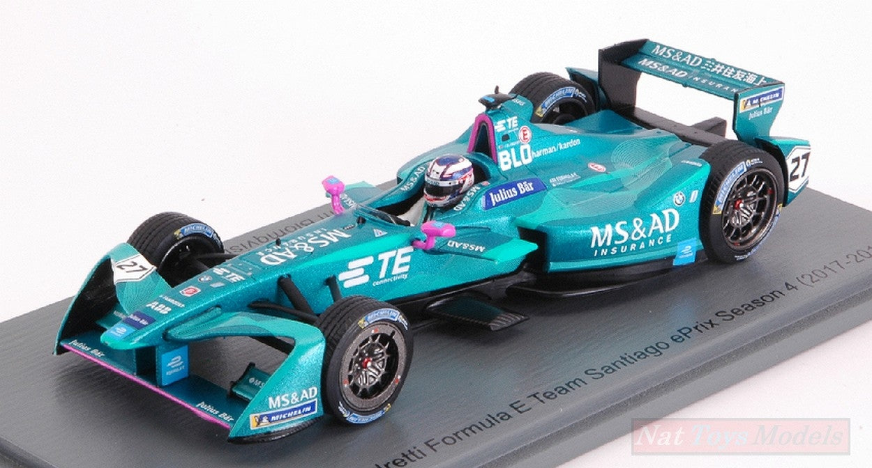 SCALE MODEL COMPATIBLE WITH MS&AD ANDRETTI N.27 SANTIAGO FORMULA E (2017-2018) T.BLOMQVIST 1:43 SPARK MODEL S5939