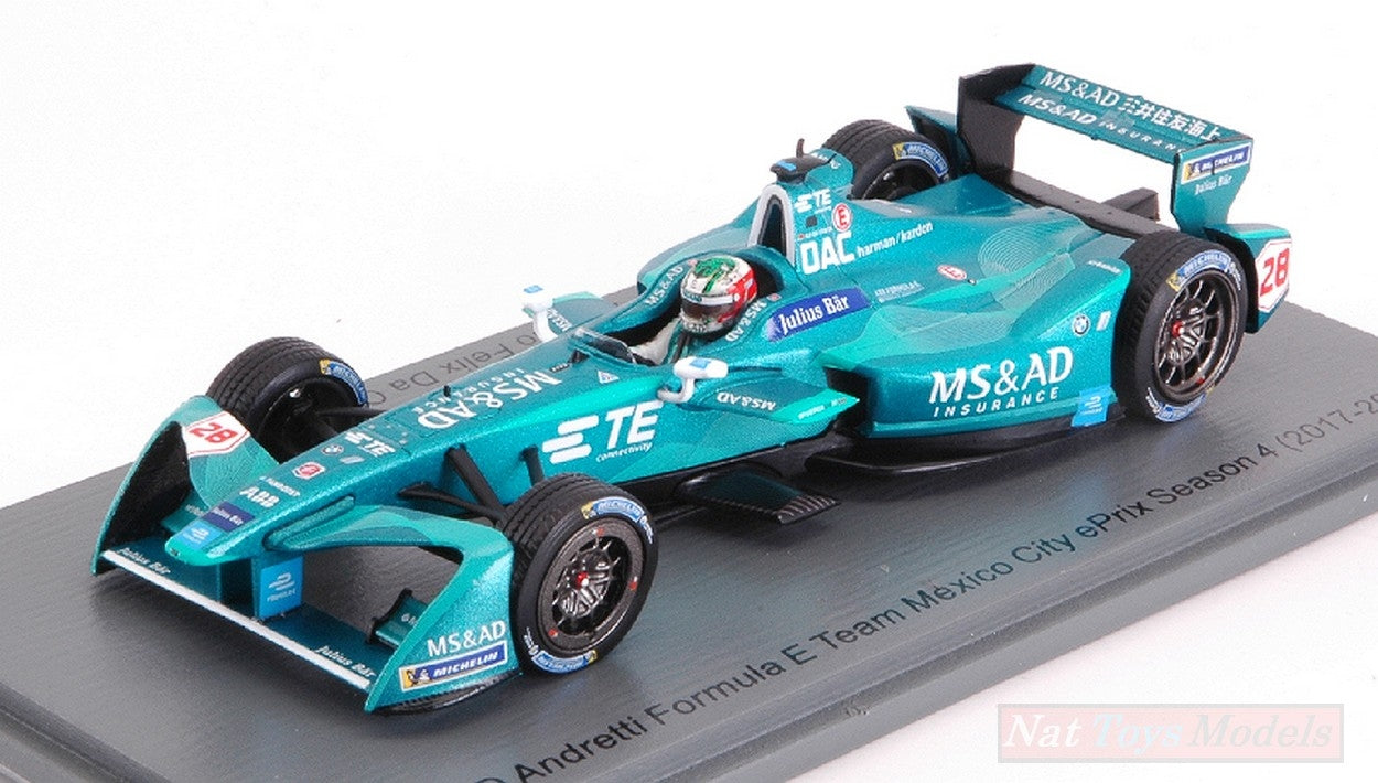 SCALE MODEL COMPATIBLE WITH MS&AD ANDRETTI N.28 MEXICO CITY FORMULA E (2017-2018) A.FELIX DA COSTA SPARK MODEL S5941